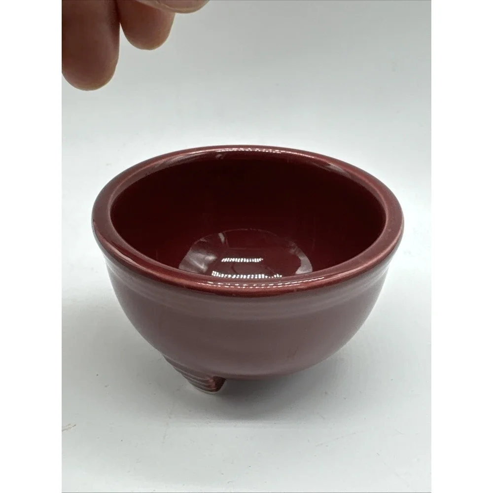FIESTA Ware TRIPOD Dipping Candle Bowl CINNABAR Retired Item & Color 1998-2001 1